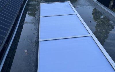 Hagelschade lichtstraat in Reuver.